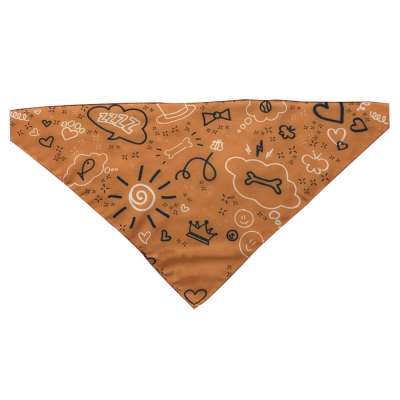 New products brown designs triangle shaped pet saliva towel for small cat dog bandana scarf